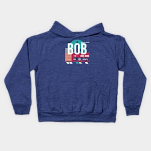 Bora Bora (BOB) Airport Code Baggage Tag Kids Hoodie